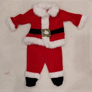 Little Wonders Red Santa Baby Outfit with White Trim